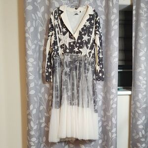 Origami Star-Print Tulle Duster Cardigen size XL